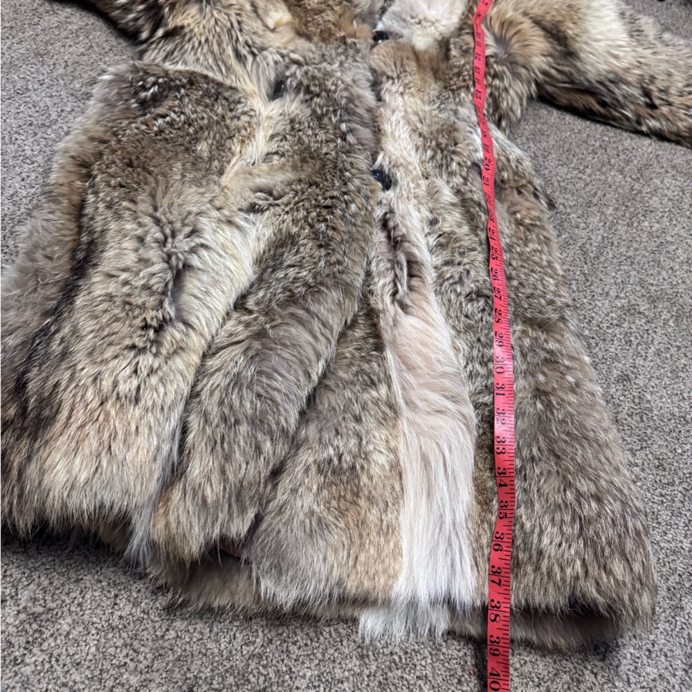 Genuine Wolf Fur Vintage Long Jacket - Picture 10 of 11